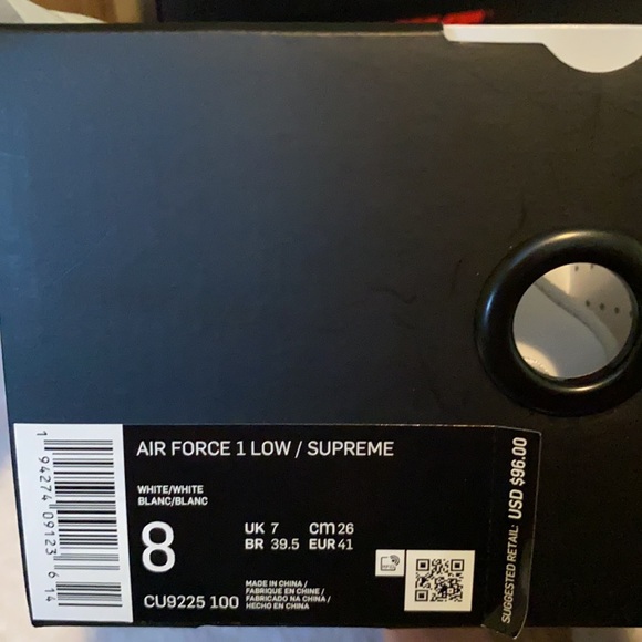 NEW Nike Air Force 1 Low Supreme Sneakers 8 / 10.5 - Picture 7 of 12